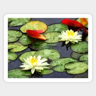 Water Lily Pond in Autumn Sticker